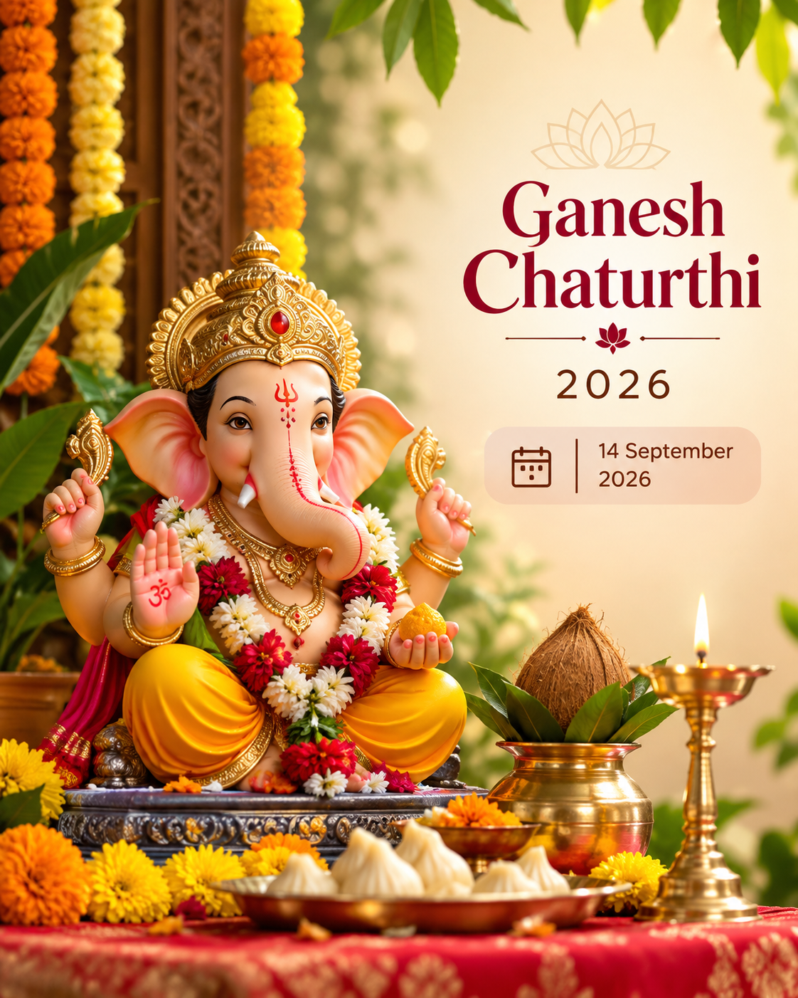 Ganesh Chaturthi 2026: Date, Sthapana Muhurat, Puja Vidhi & Complete Guide