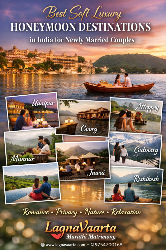 Best Soft Luxury Honeymoon Destinations in India for Newly Married Couples